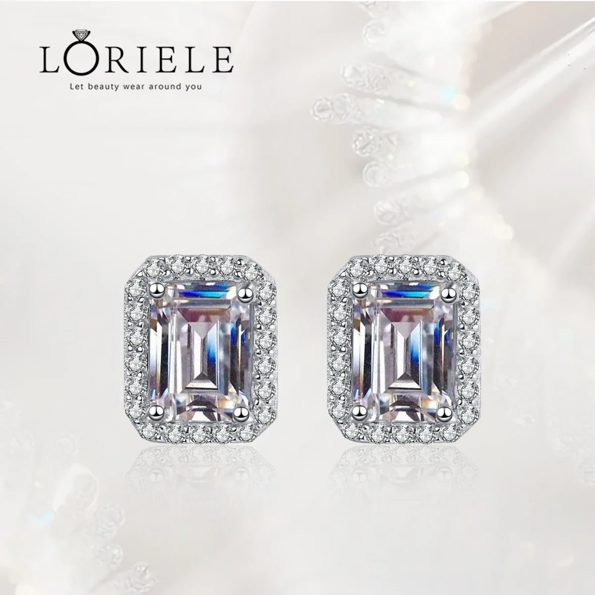 LORIELE Moissanite Stud Earrings 1/2/3CT Colorless VVS Diamond Halo Sterling Silver Moissanite Earrings For Women
LORIELE Moissanite Stud Earrings 1/2/3CT Colorless VVS Diamond Halo Sterling Silver Moissanite Earrings For Women
