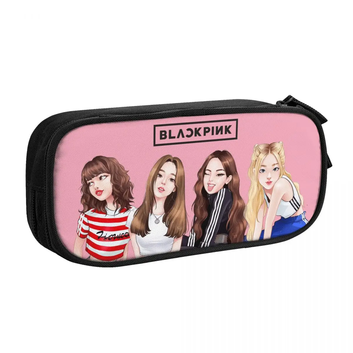

Kpop Jennie Black-Pink Pencil Pen Case Stationery Bag Pouch Holder Box Organizer for Teens Girls Adults Student