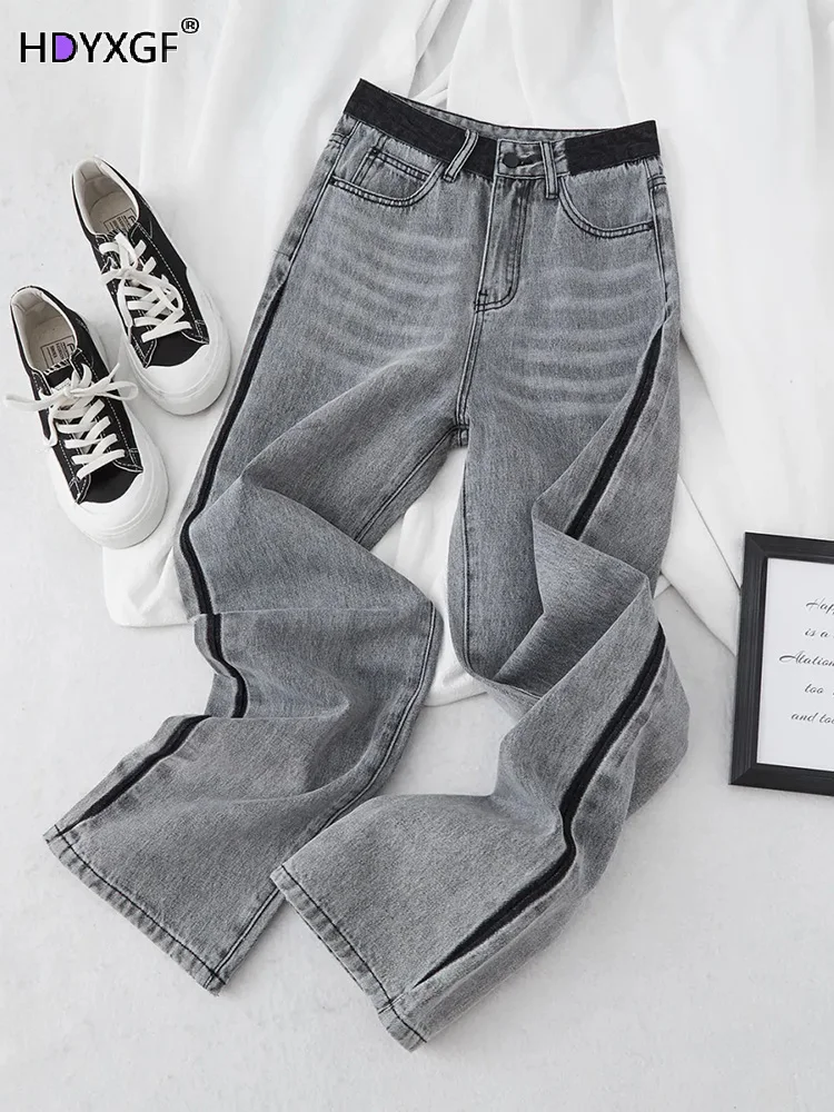 Summer Grey Washed Baggy Jeans Womens Patchwork Design Wide Leg Vaqueros Korean Fashion Straight Pants Casual Denim Trousers New
Summer Grey Washed Baggy Jeans Womens Patchwork Design Wide Leg Vaqueros Korean Fashion Straight Pants Casual Denim Trousers New