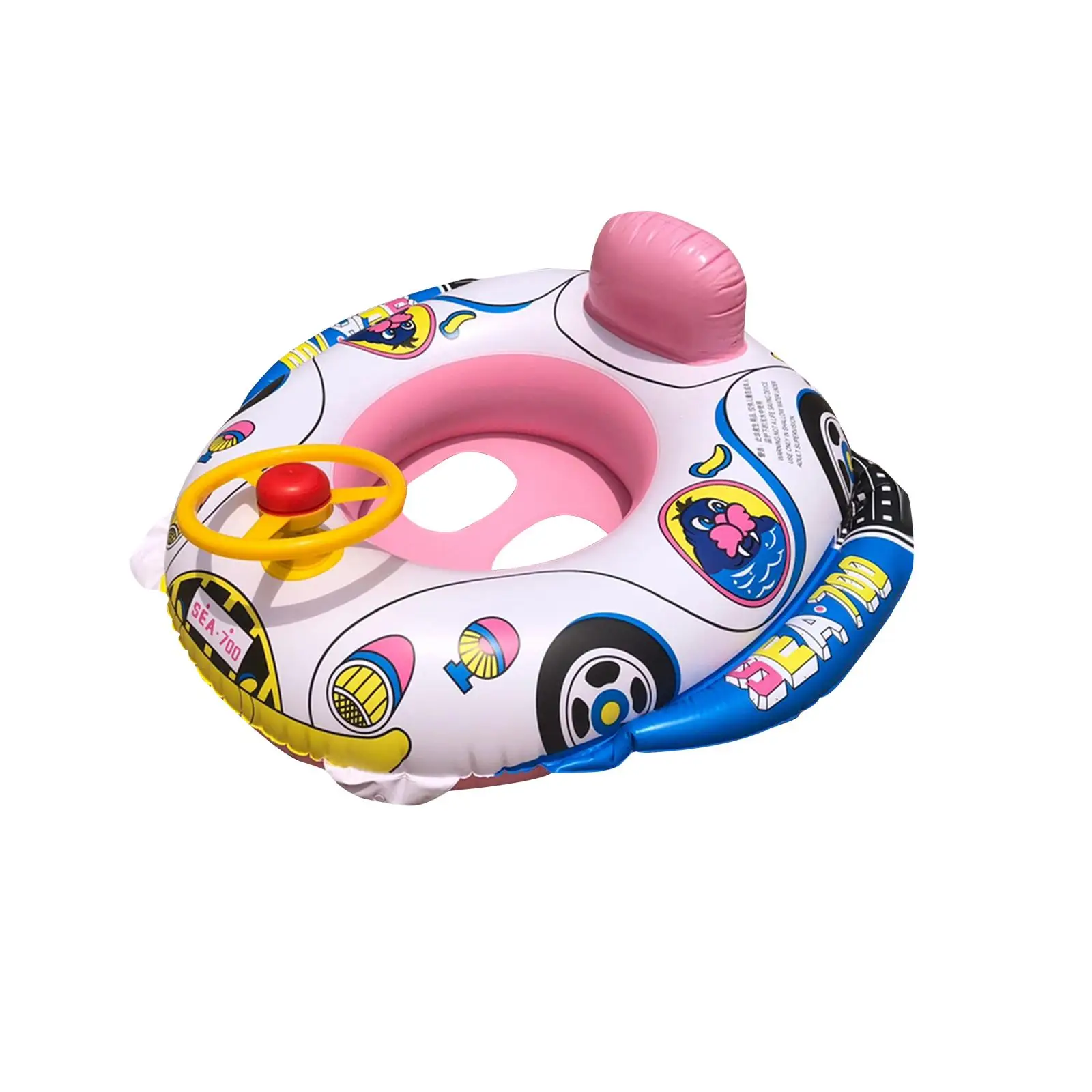 

Baby Swimming Rings Water with Steering Wheel Lake Boats Holidays Child Beach Kids Inflatable Pool Floats Seat Summer Swim Float