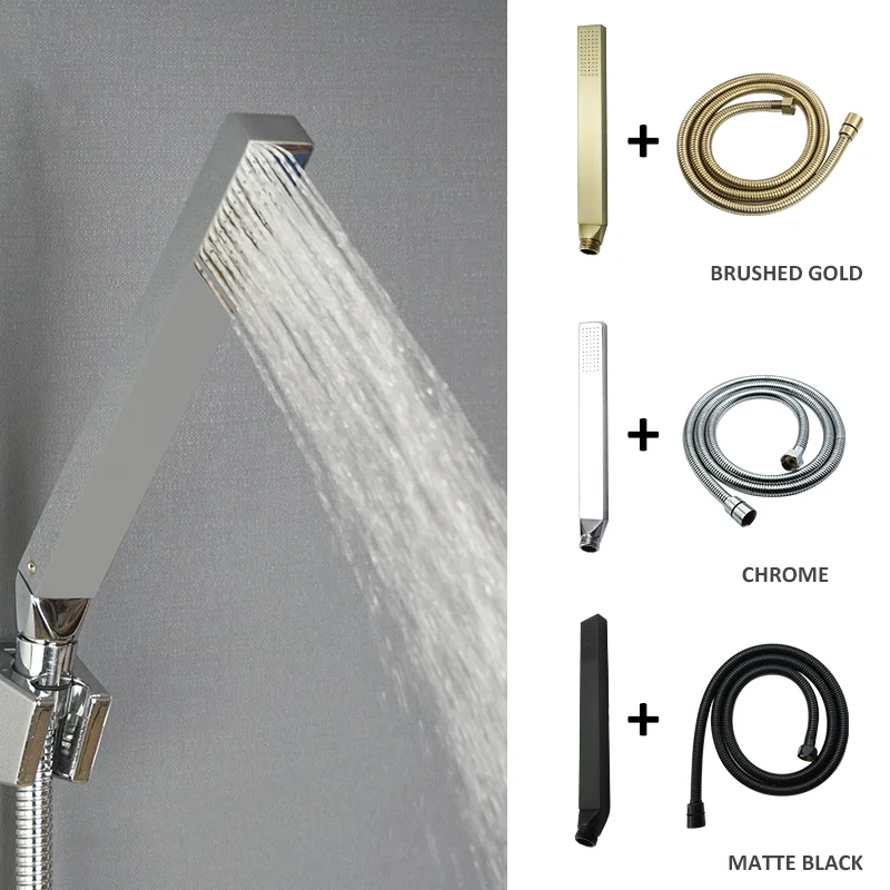 

Brass Water Saving Hand Shower Home Hotel Brushed Gold Supercharged Hand Shower 1.5M Stainless Steel Hose Bathroom Accessories