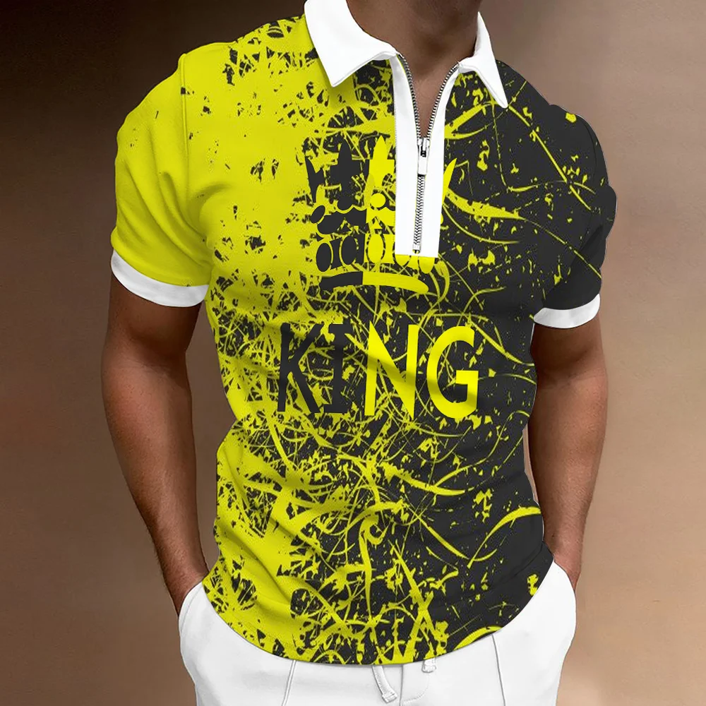 New Summer High Quality Men Polo Shirts High Street Print Casual Short Sleeve Mens Shirts Turn-Down Collar Zipper Polo Shirt Men
New Summer High Quality Men Polo Shirts High Street Print Casual Short Sleeve Mens Shirts Turn-Down Collar Zipper Polo Shirt Men