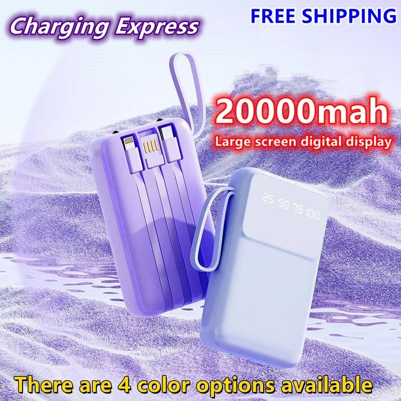 Comes with 3-wire Large Capacity Mini Portable Power Bank 20000mAh Mobile Fast Charging Power Supply Suitable for IPhone Xiaomi
Comes with 3-wire Large Capacity Mini Portable Power Bank 20000mAh Mobile Fast Charging Power Supply Suitable for IPhone Xiaomi
