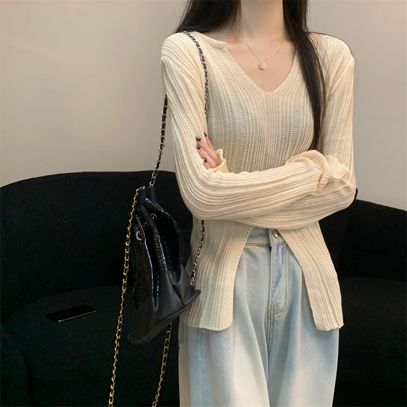 New Autumn Korean Slim FitVWomen's Collar Split Long Sleeve Knitwear Top,Multi-Color Optional
New Autumn Korean Slim FitVWomen's Collar Split Long Sleeve Knitwear Top,Multi-Color Optional