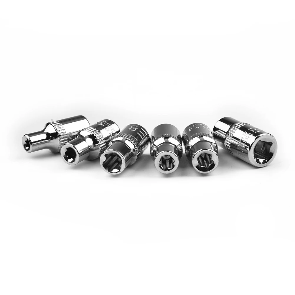 6pcs Silver Drive Sockets Heat Treatment Chrome Treatment Durable Ideal For Star Bolts E4 E5 E6 E7 E8 E10 Hand Tools
6pcs Silver Drive Sockets Heat Treatment Chrome Treatment Durable Ideal For Star Bolts E4 E5 E6 E7 E8 E10 Hand Tools