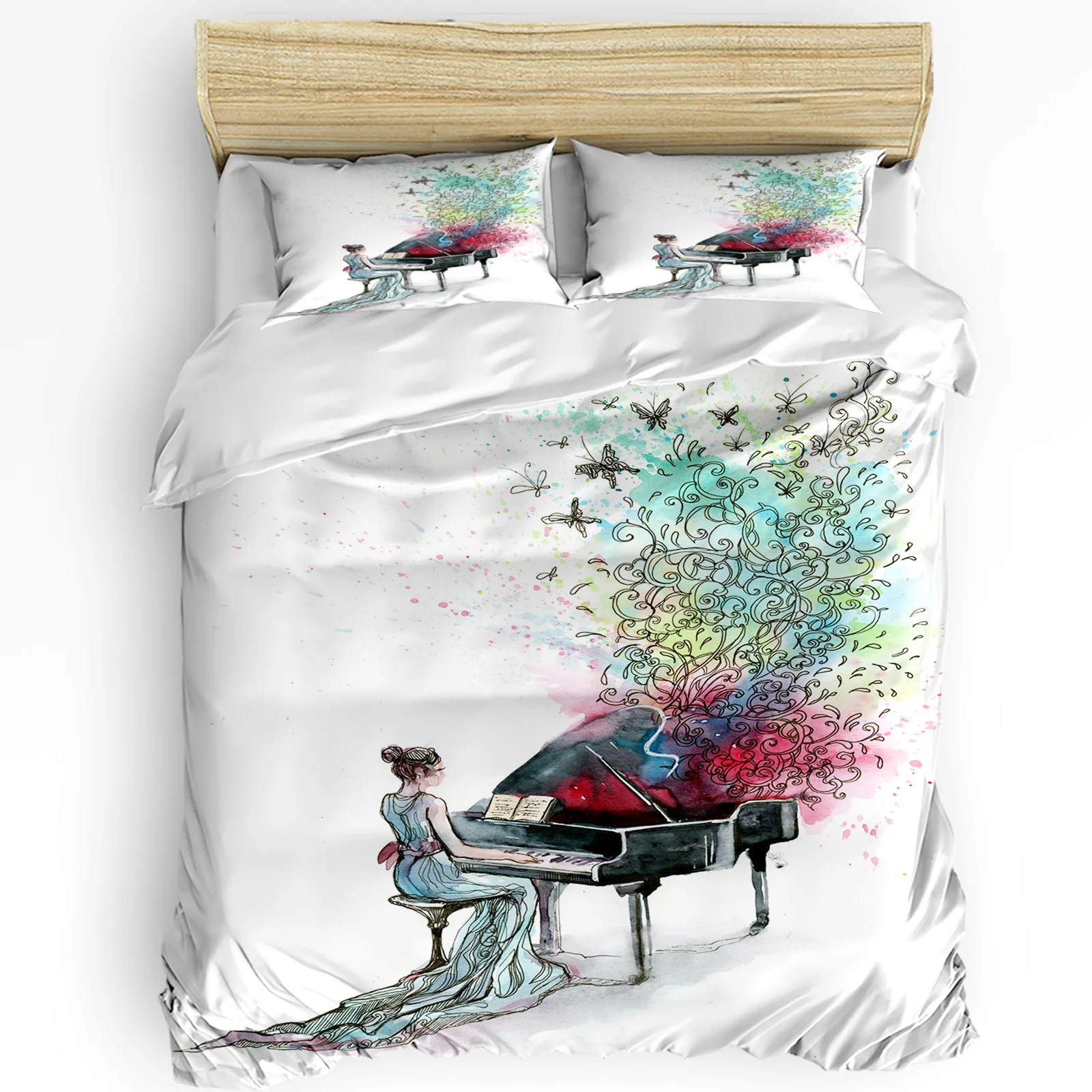 Piano Woman Music Butterfly White Bedding Set 3pcs Duvet Cover Pillowcase Kids Adult Quilt Cover Double Bed Set Home Textile
Piano Woman Music Butterfly White Bedding Set 3pcs Duvet Cover Pillowcase Kids Adult Quilt Cover Double Bed Set Home Textile