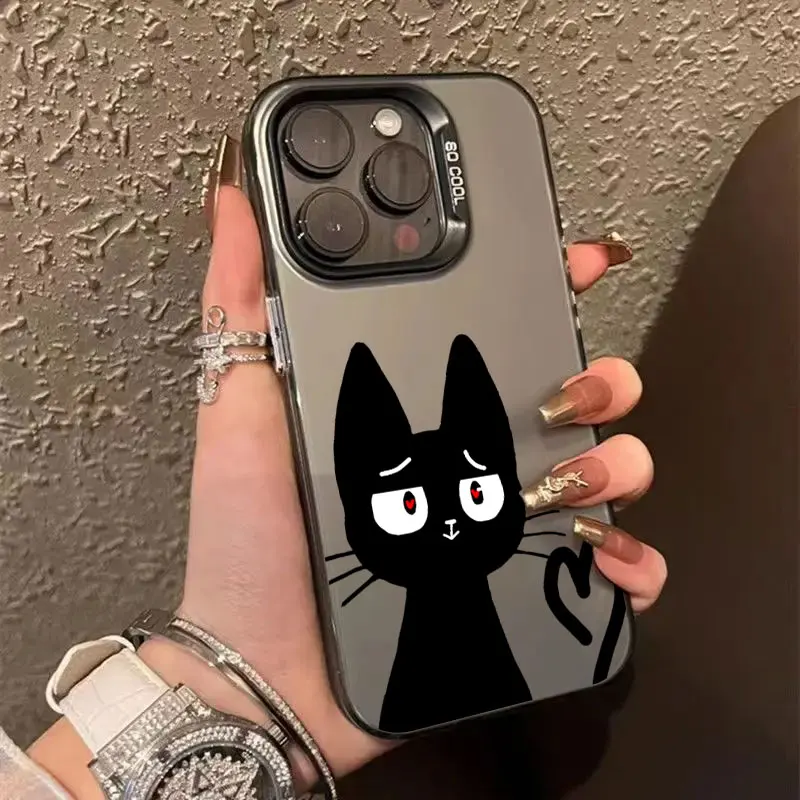 Cute Cat Black Cartoon Cats Coque For Apple iPhone 16e 16 14 15 13 11 Pro Max Case 15 Plus 12 13 Mini 16e Shockproof Phone Cover Cute Cat Black Cartoon Cats Coque For Apple iPhone 16e 16 14 15 13 11 Pro Max Case 15 Plus 12 13 Mini 16e Shockproof Phone Cover