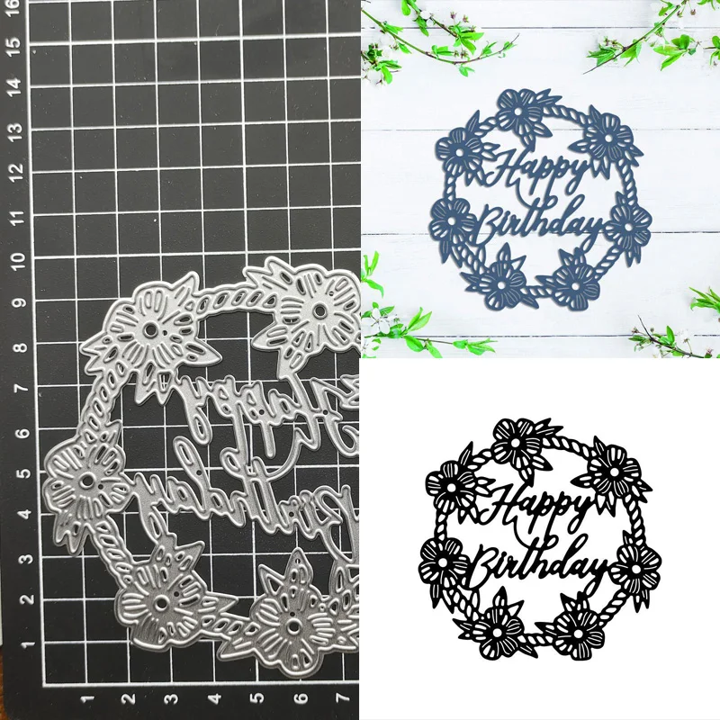 Happy Birthday Wreath Metal Cutting Dies Scrapbooking stamps embossing paper Cards border template punch Stencils DIY
Happy Birthday Wreath Metal Cutting Dies Scrapbooking stamps embossing paper Cards border template punch Stencils DIY