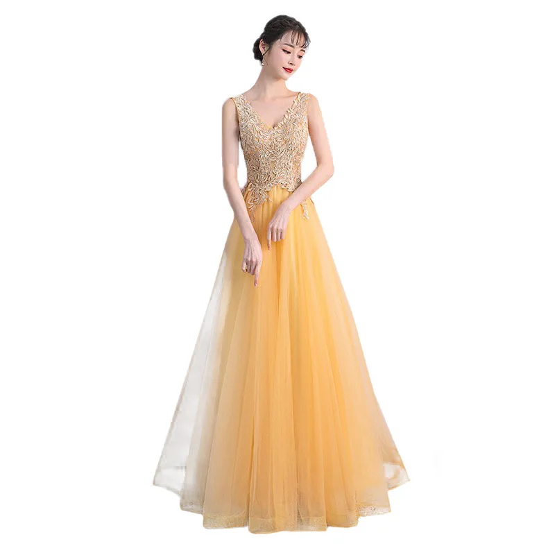 Gold Bridesmaid Dresses Tulle Applique Sexy V-neck Simple Long Party Wedding Party Gowns for Women Custom Vestido Elegant Robe
Gold Bridesmaid Dresses Tulle Applique Sexy V-neck Simple Long Party Wedding Party Gowns for Women Custom Vestido Elegant Robe