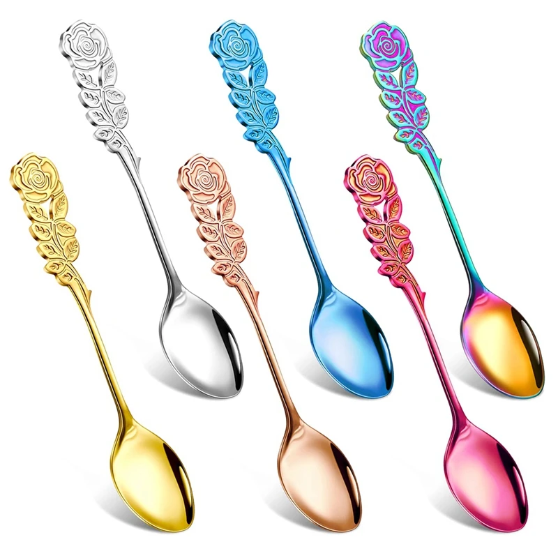 6 Pcs 5.1 Inch Small Tea Spoons Coffee Spoons Fancy Spoons Dessert Stirring Spoons Teaspoons Stainless Steel Rose Handle
6 Pcs 5.1 Inch Small Tea Spoons Coffee Spoons Fancy Spoons Dessert Stirring Spoons Teaspoons Stainless Steel Rose Handle