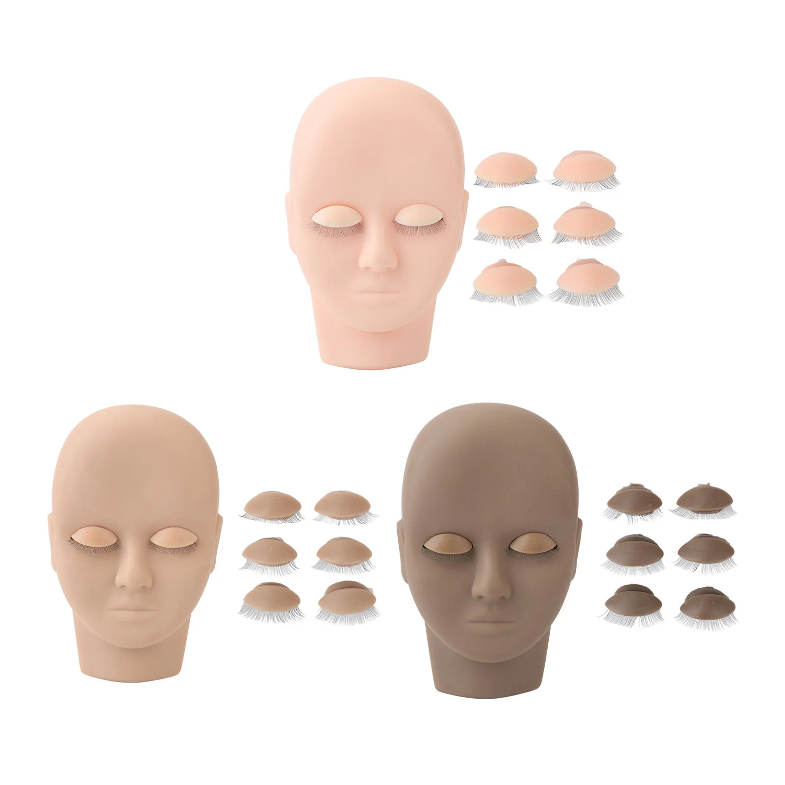 Grafting Eyelash Practice Face Rubber Face Template Lightweight 3 Pairs Silicone Eyelids Comfortable Feel for Makeup Training
Grafting Eyelash Practice Face Rubber Face Template Lightweight 3 Pairs Silicone Eyelids Comfortable Feel for Makeup Training