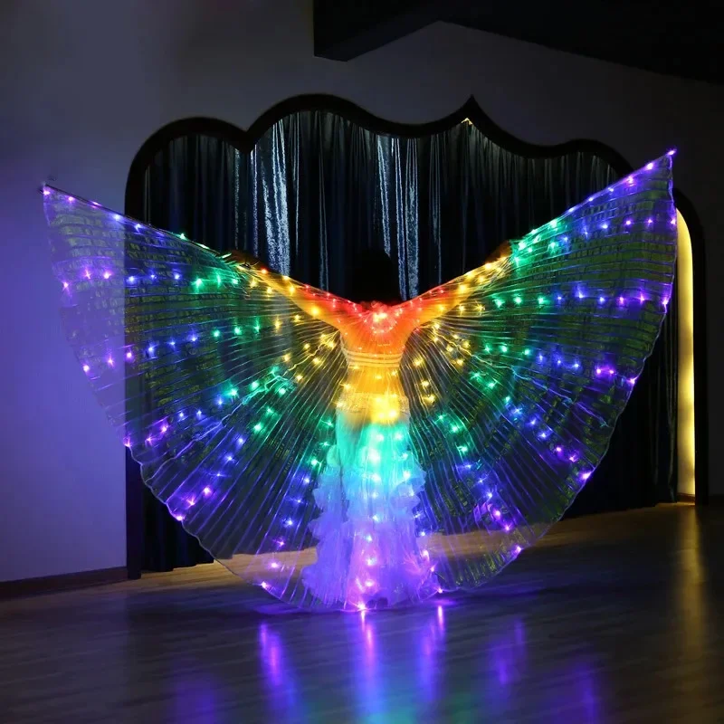 

LED Luminescent Color Cloak Adult Children Dancers Luminous Butterfly Wing Stage Performance Belly Dancing Party Photo Prop