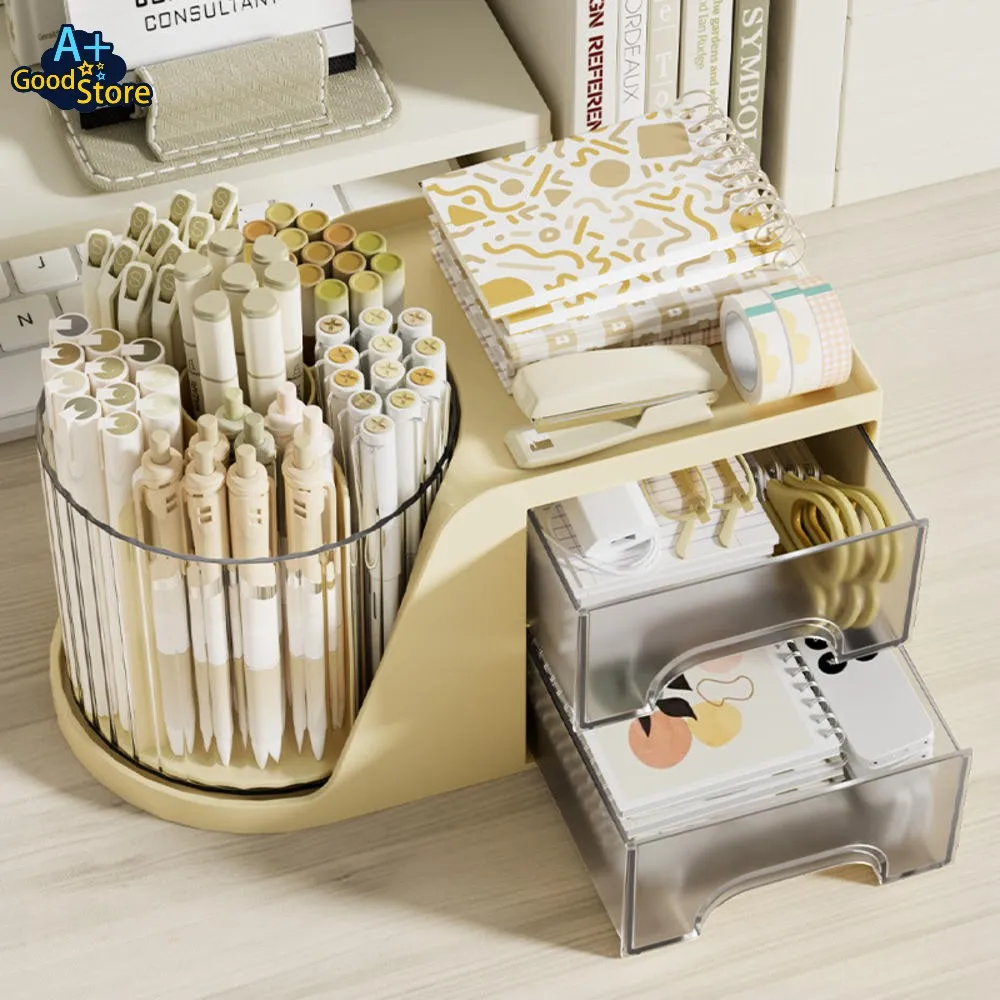 Desktop Storage Drawer Box Organizer 360 Rotating Pen Holder Home Office Large Capacity Stationery Cosmetics Debris Storage Case
Desktop Storage Drawer Box Organizer 360 Rotating Pen Holder Home Office Large Capacity Stationery Cosmetics Debris Storage Case