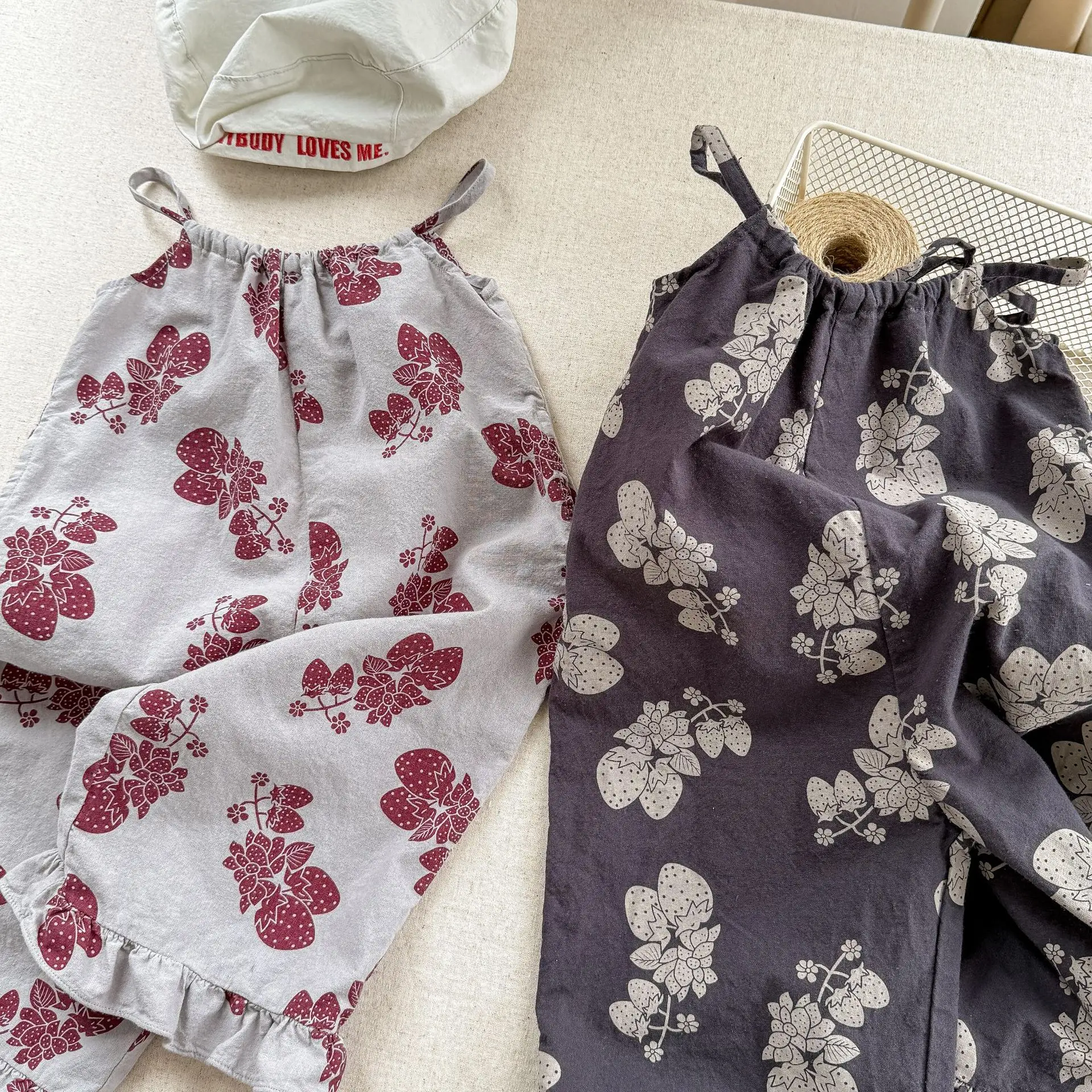 2025 Summer New Girls Loose Sling Pants Fashion Kids Girls Overalls Children Wide Leg Pants Baby Casual Trousers Girls Clothes 30 S9ebbe321c1d841aeabecb73bf777269fy