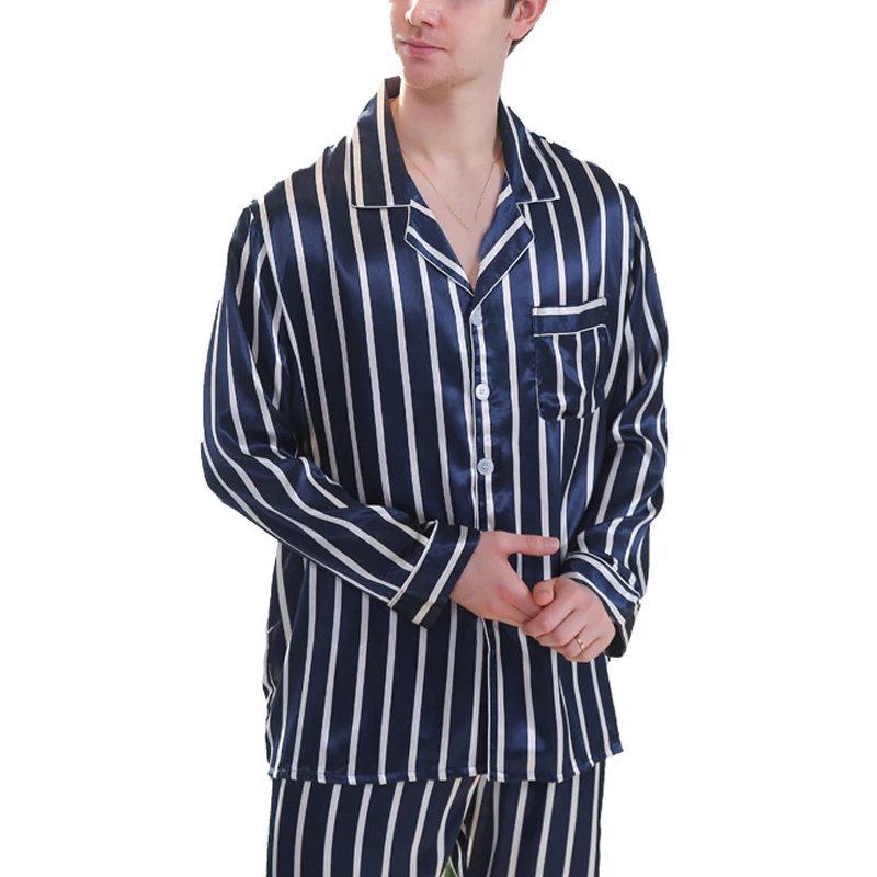 Men Sleepwear Tops Pants Suits Stripe Long Sleeve Lapel Pocket Thin Casual Men's Pajama Sets Soft Autumn Winter Loungewear
Men Sleepwear Tops Pants Suits Stripe Long Sleeve Lapel Pocket Thin Casual Men's Pajama Sets Soft Autumn Winter Loungewear