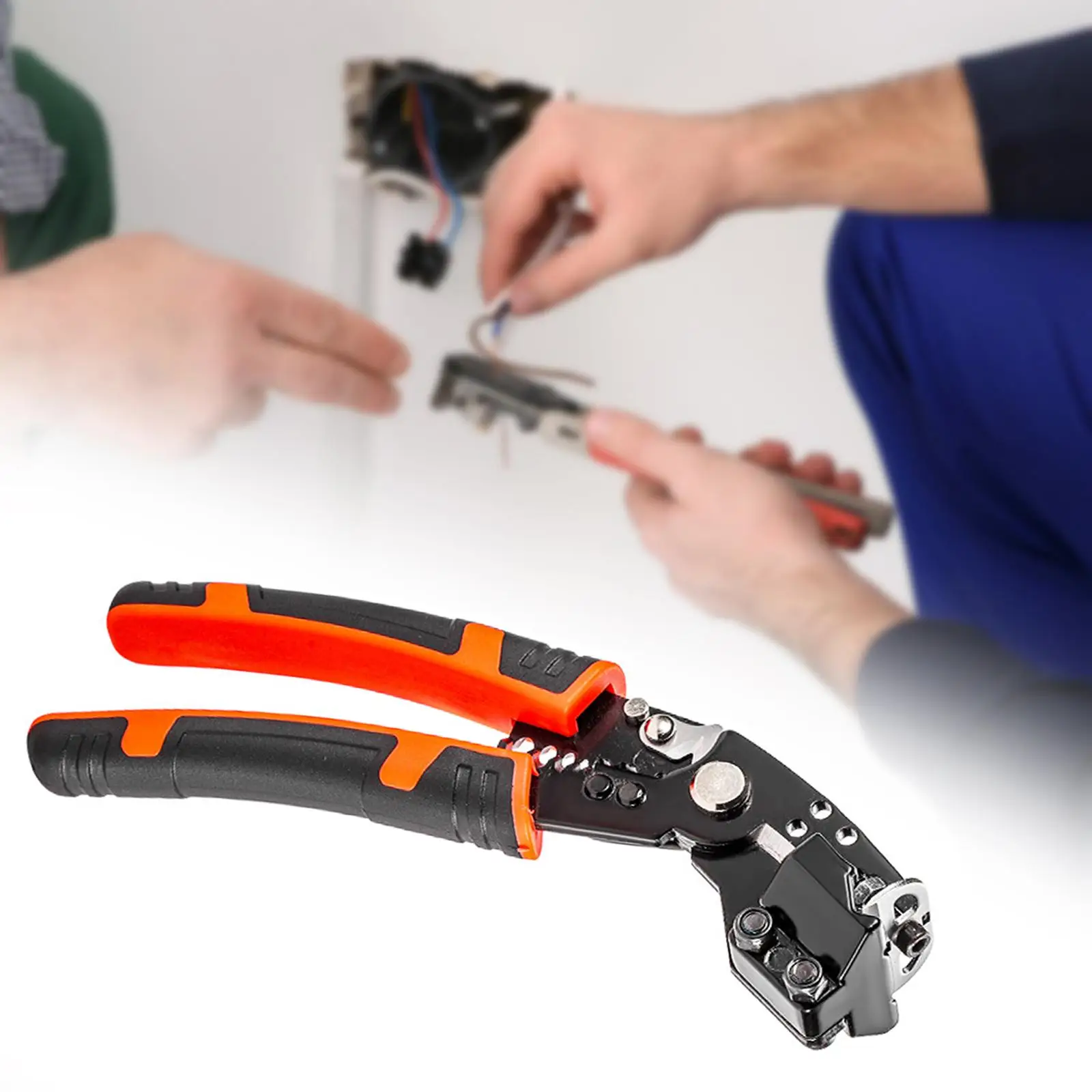 

Wire Stripper Multifunctional with Lock Reusable Stranded Wire Cutter Wire Pliers for Cutting Pulling Winding Splitting Crimping