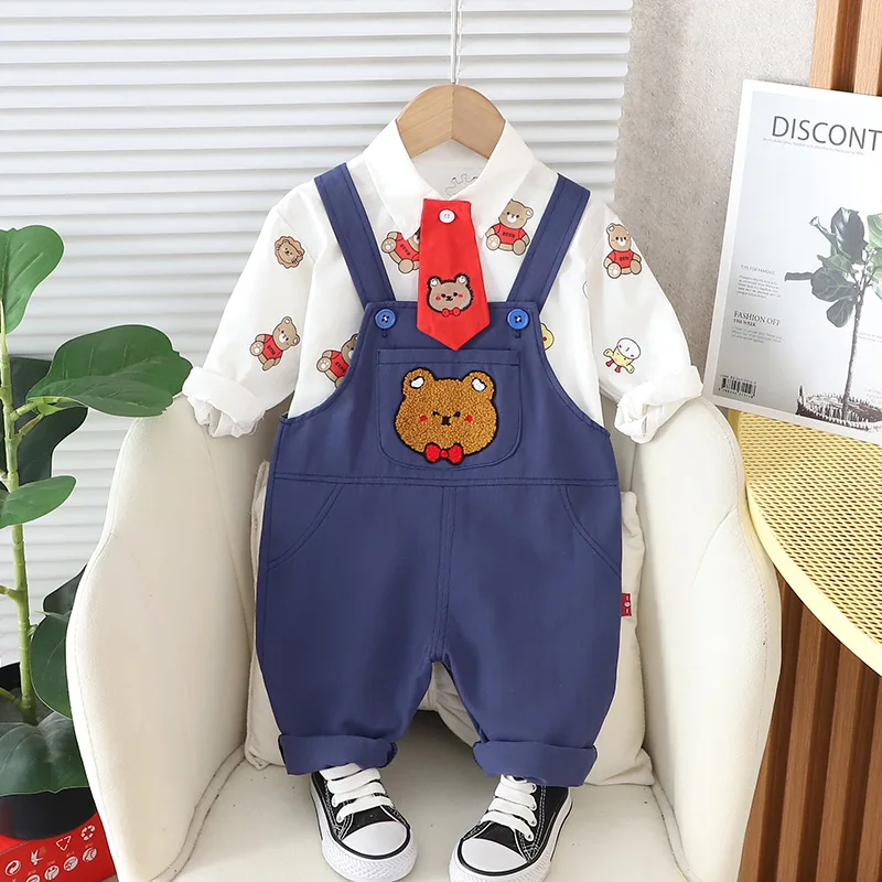 Kids Baby Boy Boutique Clothes 2024 Spring Cartoon Turn-down Collar Long Sleeve T-shirts and Overalls 2PCS Toddler Boys Outfits
Kids Baby Boy Boutique Clothes 2024 Spring Cartoon Turn-down Collar Long Sleeve T-shirts and Overalls 2PCS Toddler Boys Outfits