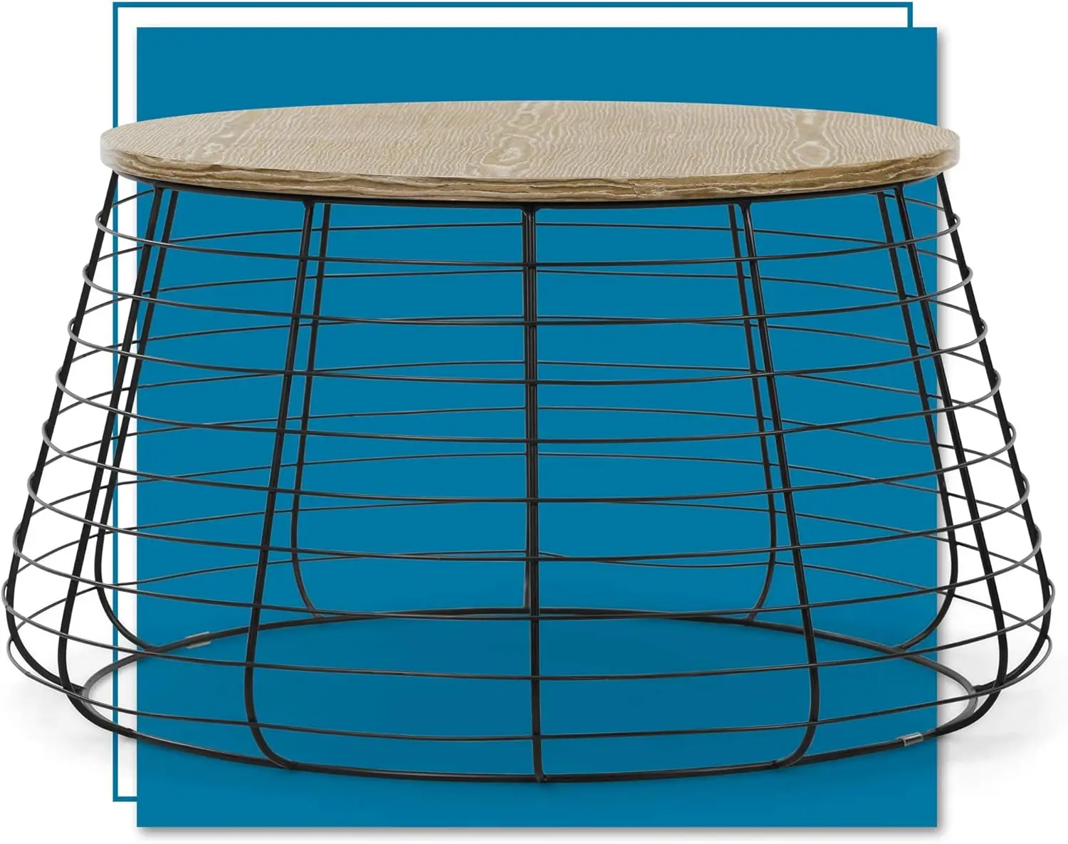 Matte Black Wireframe Coffee Table, Modern Farmhouse Round Living Room Accent Furniture Distressed Wood Finish Tabletop, Fully A
Matte Black Wireframe Coffee Table, Modern Farmhouse Round Living Room Accent Furniture Distressed Wood Finish Tabletop, Fully A
