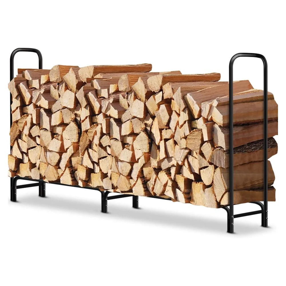 8ft Heavy Duty Indoor Outdoor Black Firewood Log Rack-Powder-Coated Steel Lumber Storage System
8ft Heavy Duty Indoor Outdoor Black Firewood Log Rack-Powder-Coated Steel Lumber Storage System