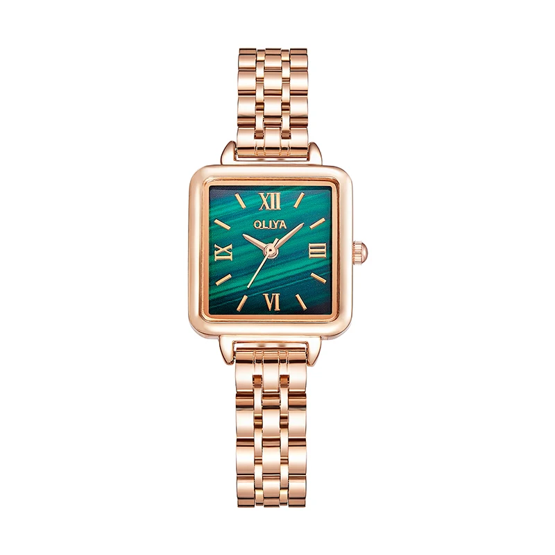 

Lucky Girl Watch Square Dial Leather Strap Relojes Para DamaReloj De Acero Inoxidable Para Mujer Ladies Gift Hope Faith