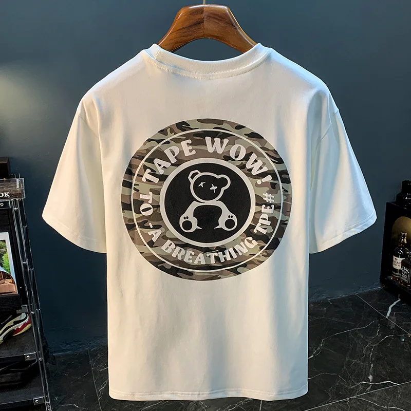 2024Summer Thin Quick-DryingTT-shirt Men's Trendy Loose Short-Sleeved Clothes Bear Printed off-Shoulder All-Matching Top
2024Summer Thin Quick-DryingTT-shirt Men's Trendy Loose Short-Sleeved Clothes Bear Printed off-Shoulder All-Matching Top