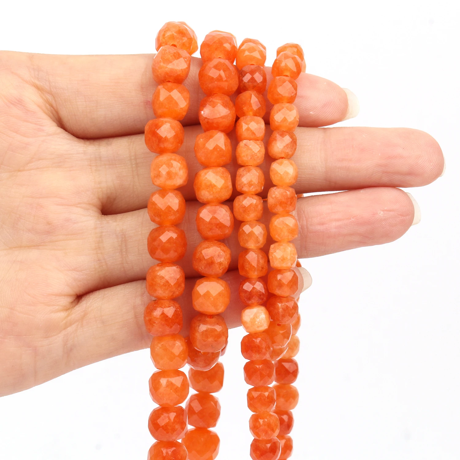 

AA Faceted Red Aventurine Jade Bead Loose Spacer Beads Handmade Jewelry Making Diy Bracelet Necklace Accessory Wholesale 6mm 8mm