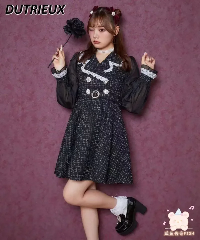 Elegant Dress Fashion Spring Autumn Rojita Dress Double Breasted Belt Lolita Style Mass-Produced Sweet Women's Long Sleeve Dress
Elegant Dress Fashion Spring Autumn Rojita Dress Double Breasted Belt Lolita Style Mass-Produced Sweet Women's Long Sleeve Dress