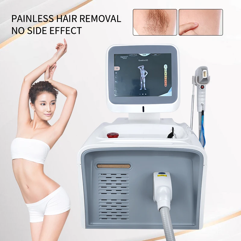 

Portable 808nm Laser Hair Removal Machine 3 Wavelength 755 808 1064 Diode Skin Rejuvenation Permanent Painless Beauty Salon Use