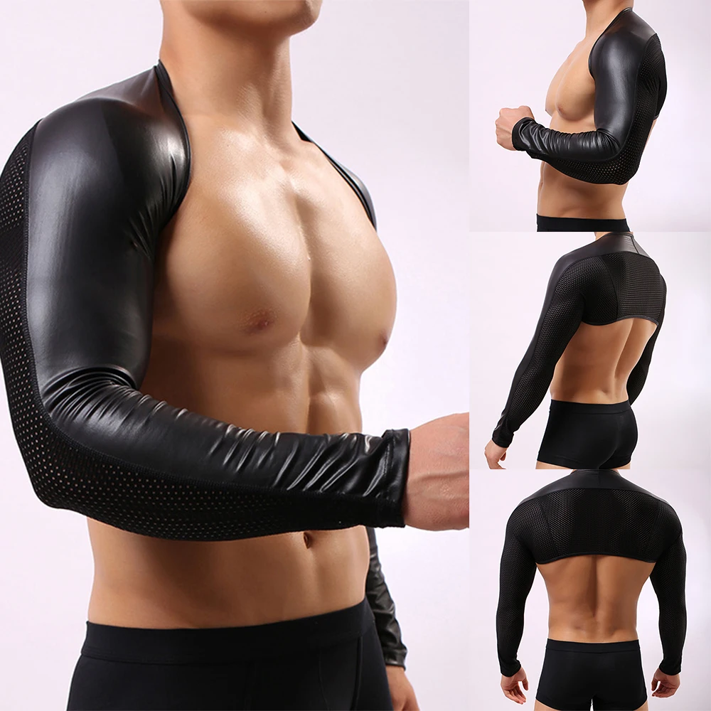 Mens T-Shirts Black Faux Leather Mesh Men Crop Tops Gay Sexy Spandex Long Sleeve Wrestling Shirts Men's Sexy Underwear Tops
Mens T-Shirts Black Faux Leather Mesh Men Crop Tops Gay Sexy Spandex Long Sleeve Wrestling Shirts Men's Sexy Underwear Tops