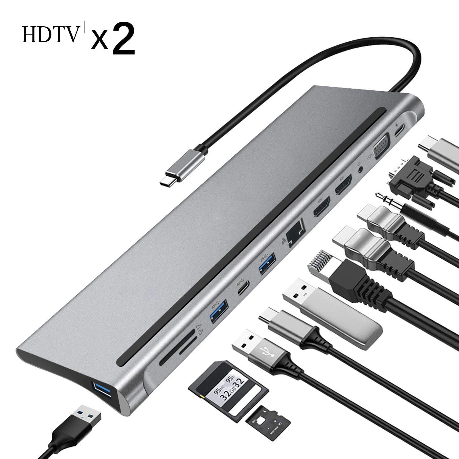 12 in 1 USB C HUB Docking Station multi port Monitor USB Type C to 4K DP HDTV VGA Adapter type c hub
12 in 1 USB C HUB Docking Station multi port Monitor USB Type C to 4K DP HDTV VGA Adapter type c hub