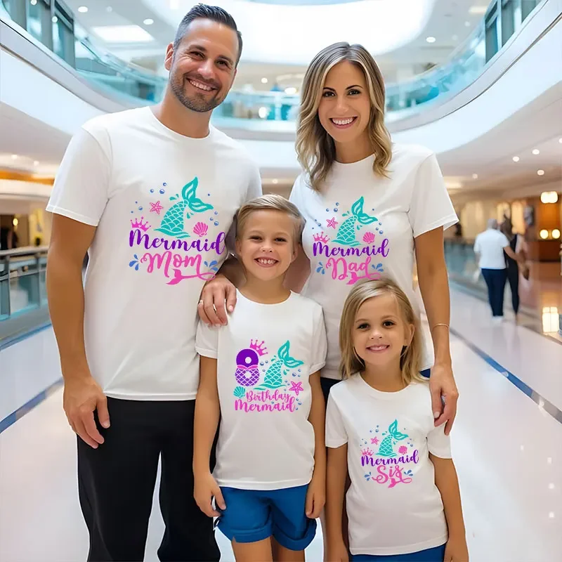 1~9 Years Old Birthday Girls Party T-shirt Mermaid Kawaii Graphic Short Sleeve Tees Matching Family Clothes Unisex Kids Tops
1~9 Years Old Birthday Girls Party T-shirt Mermaid Kawaii Graphic Short Sleeve Tees Matching Family Clothes Unisex Kids Tops