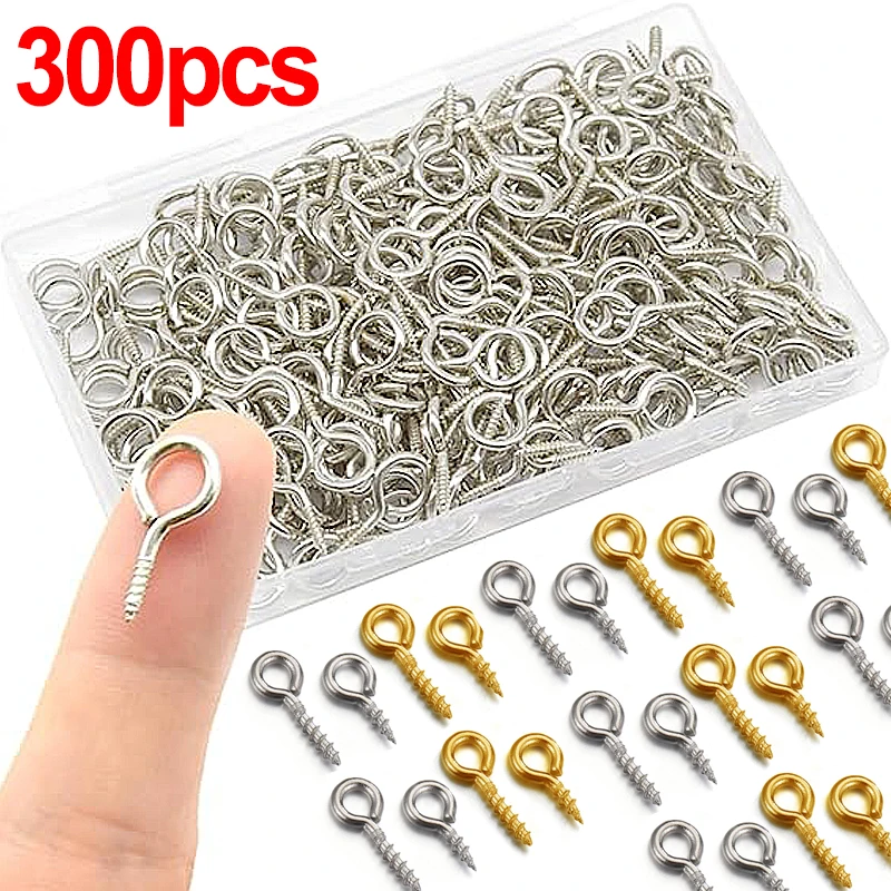 300pcs Small Stainless Steel Clasps Hook Tiny Mini Eye Pins Eyepins Hooks Eyelets Screw Threaded Jewelry Findings For Making DIY
300pcs Small Stainless Steel Clasps Hook Tiny Mini Eye Pins Eyepins Hooks Eyelets Screw Threaded Jewelry Findings For Making DIY