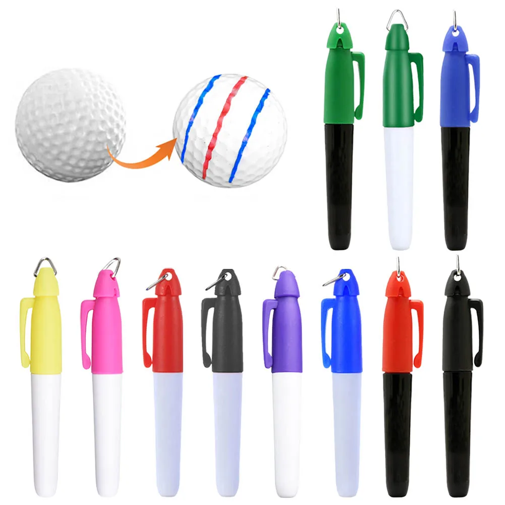 

Golf Ball Line Markers Pen With Hang Hook Drawing Tool Alignment Marks Professional Marking Liner Tools Golf Training Parts