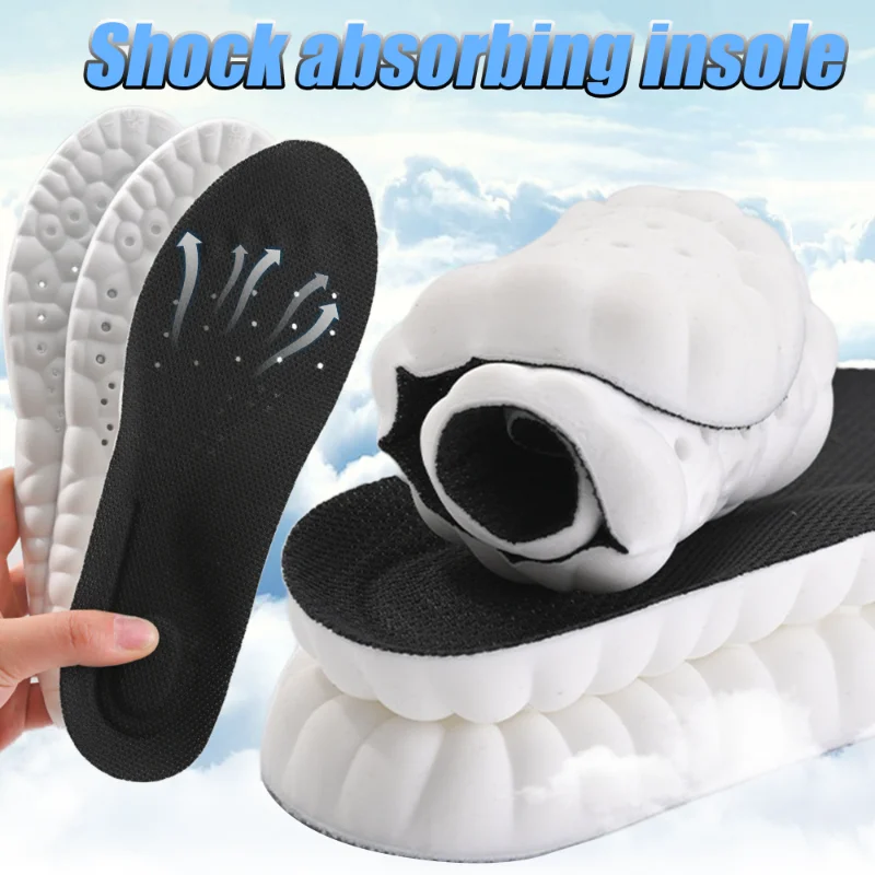 

4D Sports Shoes Insoles Super Soft Running Insole for Feet Shock Absorption Baskets Shoe Sole Arch Support Orthopedic Inserts
