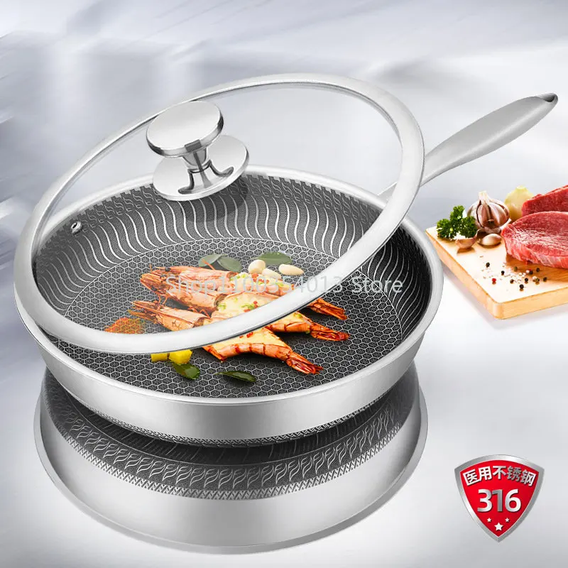 304 stainless steel pan non-stick pan household fried egg steak frying pan pancake pan induction cooker gas stove universal
304 stainless steel pan non-stick pan household fried egg steak frying pan pancake pan induction cooker gas stove universal