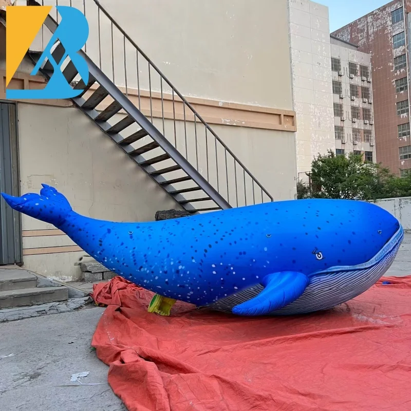 

Custom Made Park Decoration Large Blue Inflatable Whale for Event Party Toys