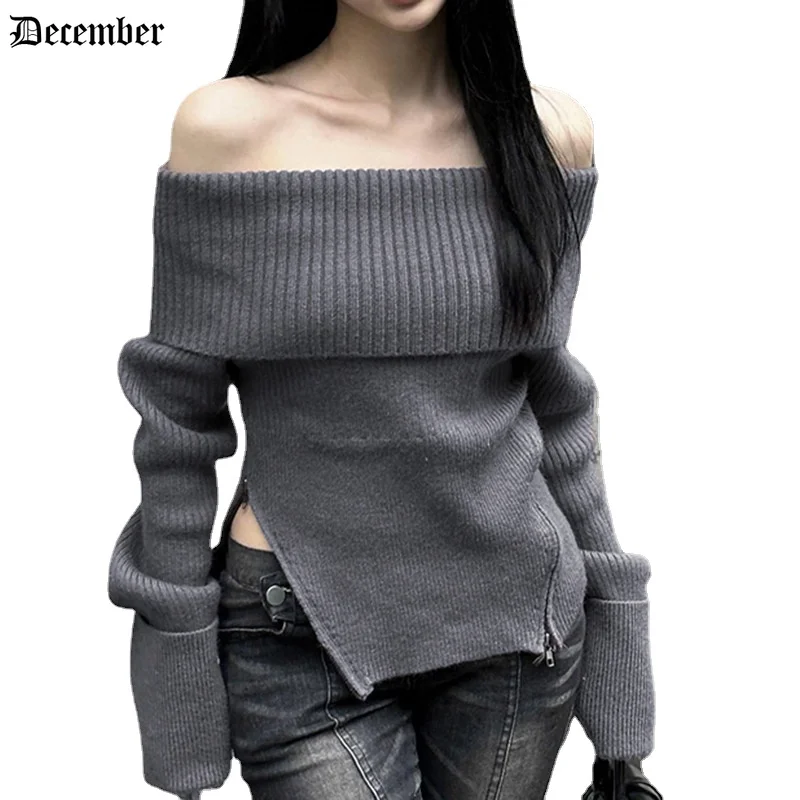 December Women’s Knit Off Shoulder Crop Tops Solid Color Long Sleeve Cropped Sweater Pullovers Y2k High Streetwear Female
December Women’s Knit Off Shoulder Crop Tops Solid Color Long Sleeve Cropped Sweater Pullovers Y2k High Streetwear Female