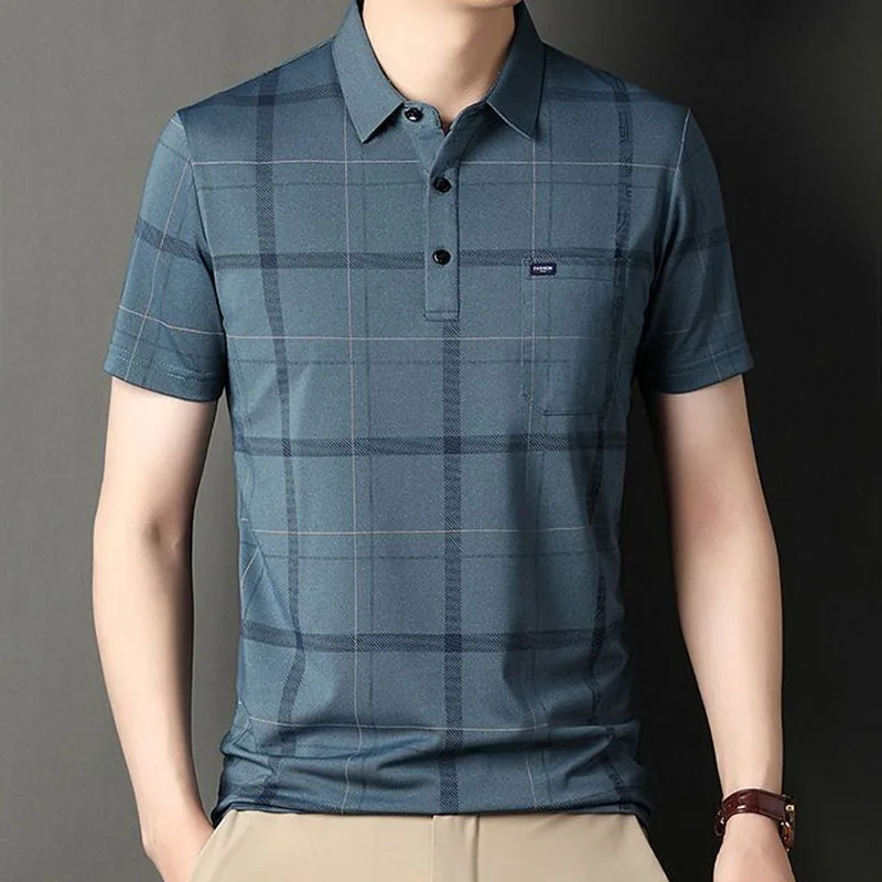 Business Office Fashion Plaid Printed Polo Shirt for Men Comfortable Casual Short Sleeve T-shirt Fashion Summer Male Clothes
Business Office Fashion Plaid Printed Polo Shirt for Men Comfortable Casual Short Sleeve T-shirt Fashion Summer Male Clothes