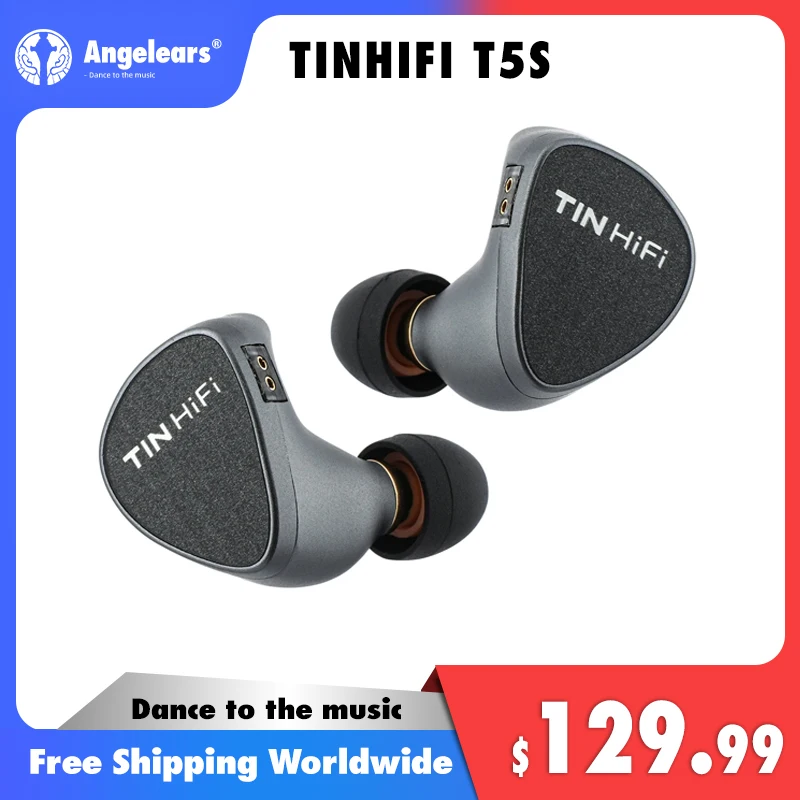 

TINHIFI T5S High-Definition Balanced Hi-Fi Earphone IEMs Wired Earbuds with Detachable IEM Cable for Musicians