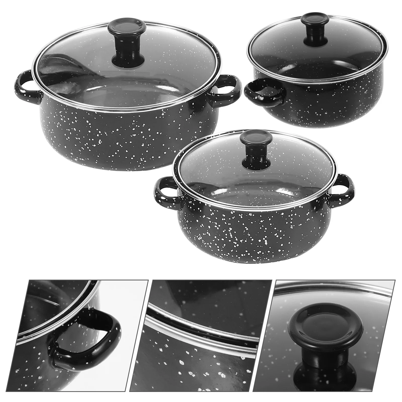 1set/3pcs Soup Pot Frying Pan Hot Pot Saucepan Stockpot Enamel Cook Stock Pot Instant Noodle Pot With Lid Kitchen Cook Cookware
1set/3pcs Soup Pot Frying Pan Hot Pot Saucepan Stockpot Enamel Cook Stock Pot Instant Noodle Pot With Lid Kitchen Cook Cookware