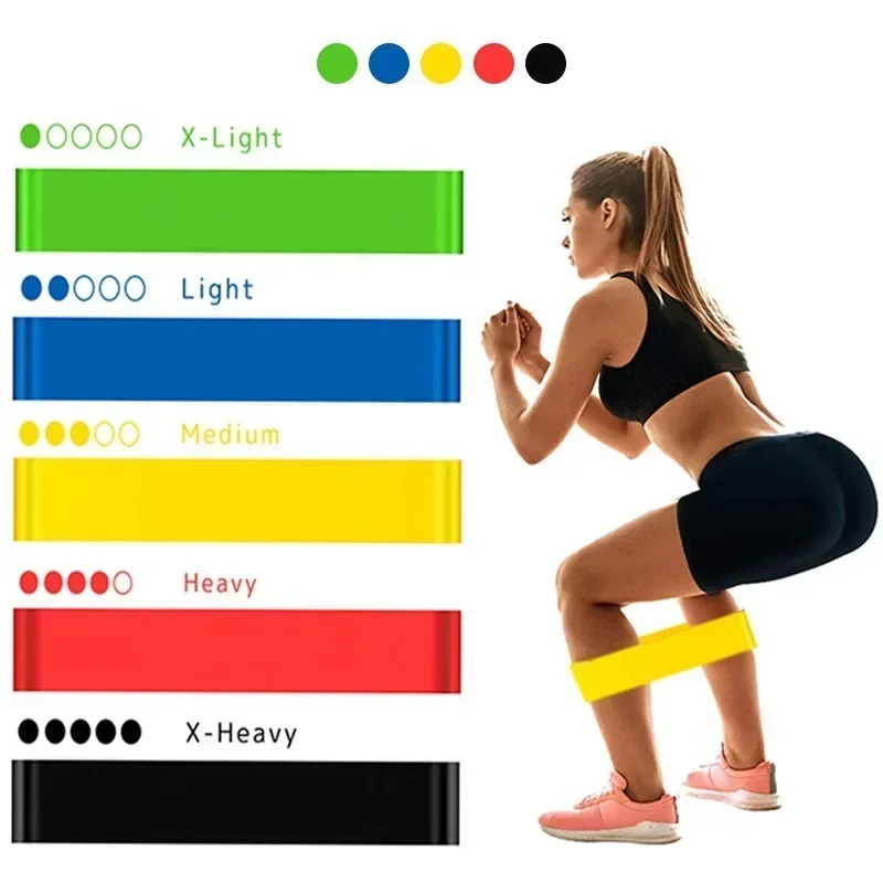 

Portable Fitness Workout Equipment Rubber Resistance Bands Yoga Gym Elastic Gum Strength Pilates Crossfit Women Weight Sports