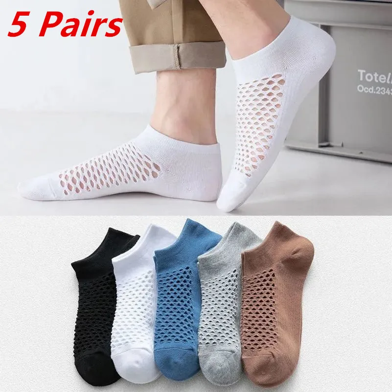 

10pcs=5Pairs Men Socks Fashion Cotton Breathable Casual Men's Sports Sock Sweat Absorbent Comfortable Ultra-thin Business Sokken