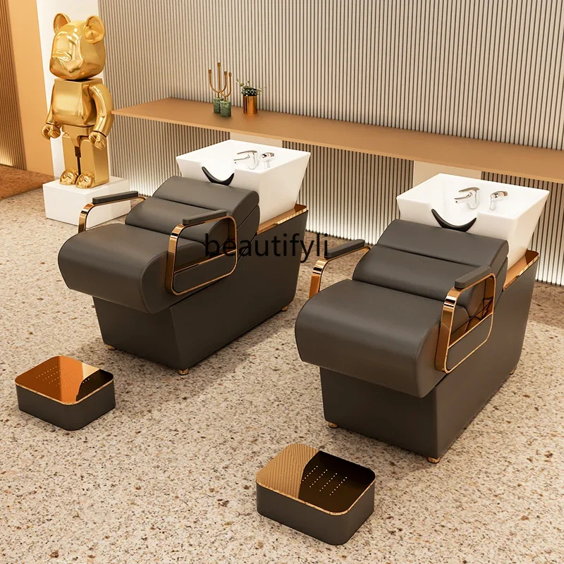 Shampoo Chair Barber Shop for Hair Salon Deep Ceramic Basin Hair Salon Half Lying Flushing Bed
Shampoo Chair Barber Shop for Hair Salon Deep Ceramic Basin Hair Salon Half Lying Flushing Bed