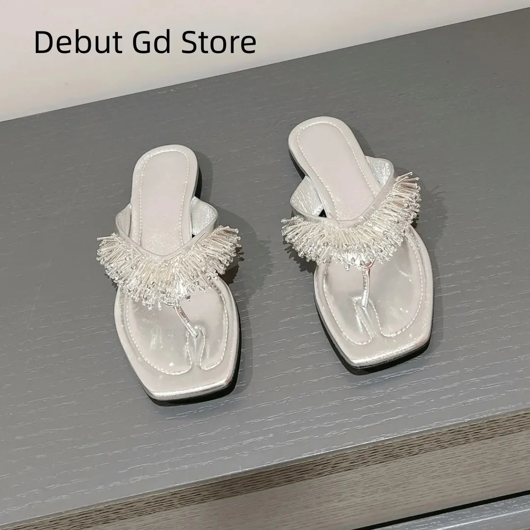 Tassel Beaded Slippers Women's Beach Slippers 2024 Fashionable New Summer Outwear Herringbone Slippers Simple Flat Slippers
Tassel Beaded Slippers Women's Beach Slippers 2024 Fashionable New Summer Outwear Herringbone Slippers Simple Flat Slippers