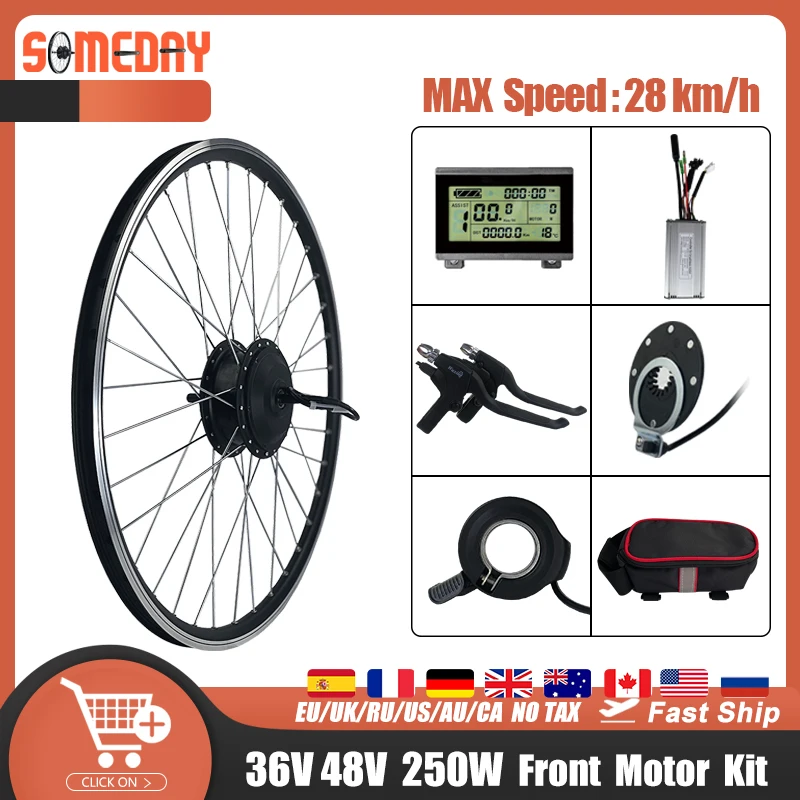 

ebike Kit 36V 48V 250W e-bike Front Wheel Hub Motor Electric Bicycle Bike Conversion Kit Bicicleta Electrica with LCD display