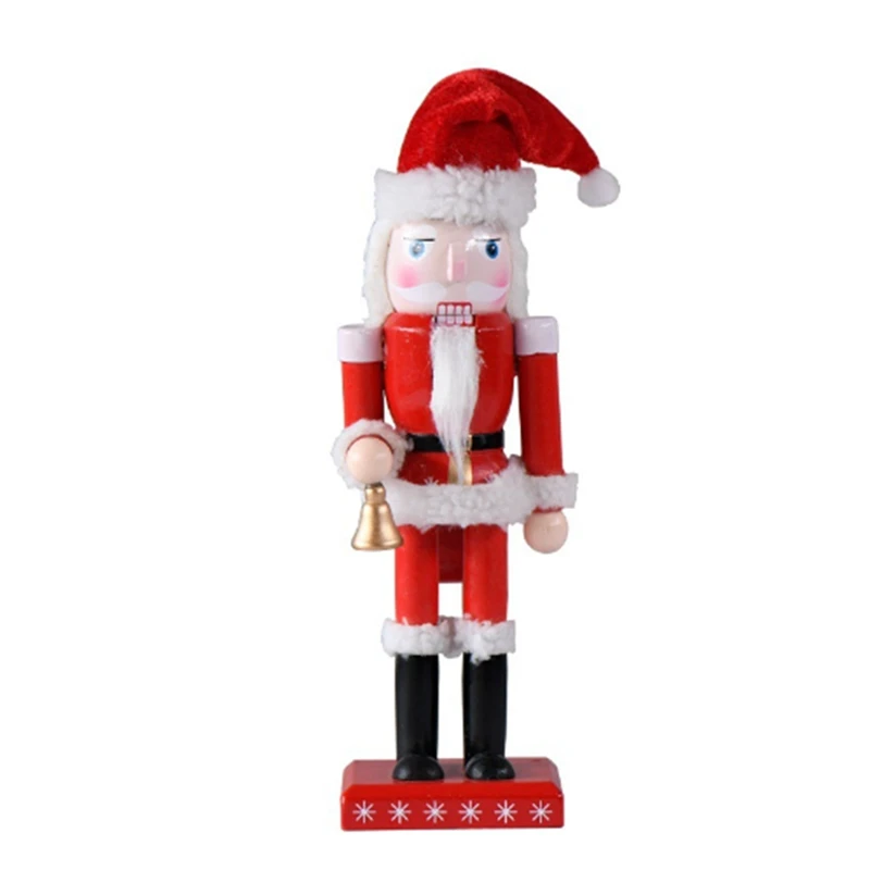 

1 PCS Wood 25CM Wood Nutcracker Santa Figure Ornaments Christmas Home Decor Present Ornaments