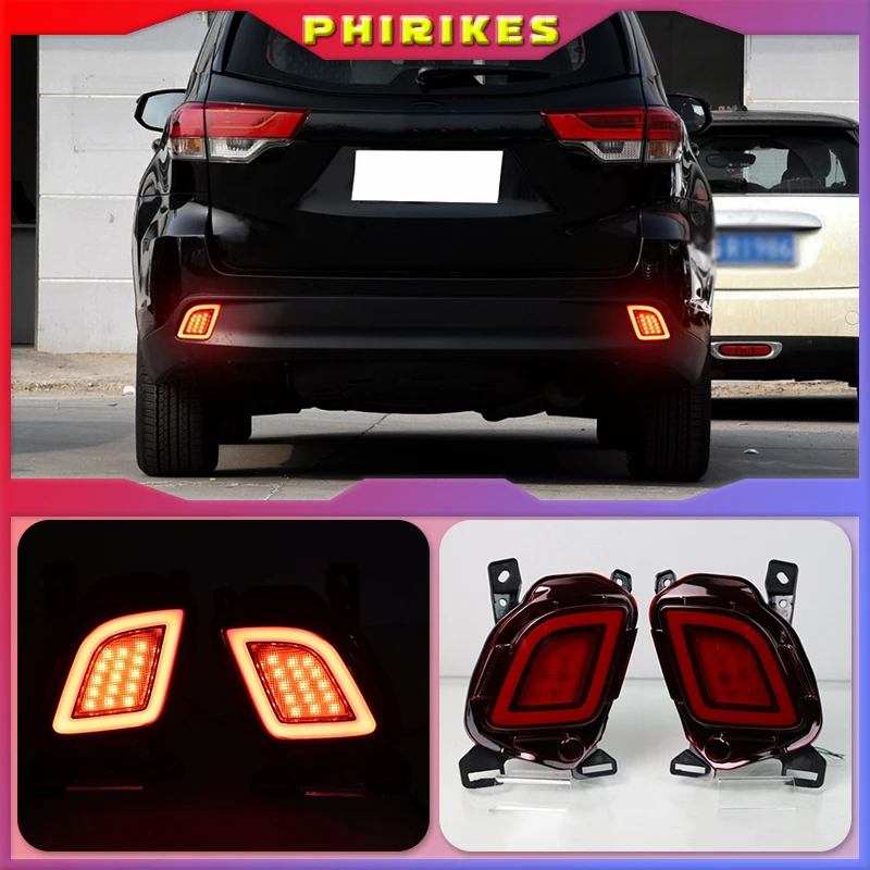 2PCS Multi-functions Car LED Rear Fog Lamp Bumper Light Brake Tail Light Reflector For Toyota Highlander 2015 2016 2017 2018+
2PCS Multi-functions Car LED Rear Fog Lamp Bumper Light Brake Tail Light Reflector For Toyota Highlander 2015 2016 2017 2018+