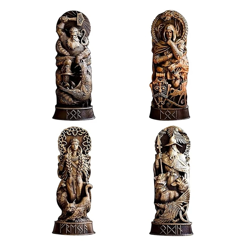 

Статуя Скандинавская из смолы, Скандинавская статуя скандинавских богов, ремесло, мифология викингов, чехол для винного шкафа, книжный шкаф, сувениры