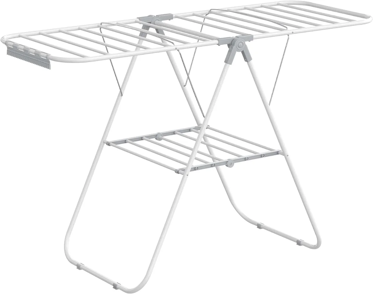 

SONGMICS Clothes Drying Rack, with Sock Clips, Metal Laundry Rack, Foldable, Space-Saving, Free-Standing Airer