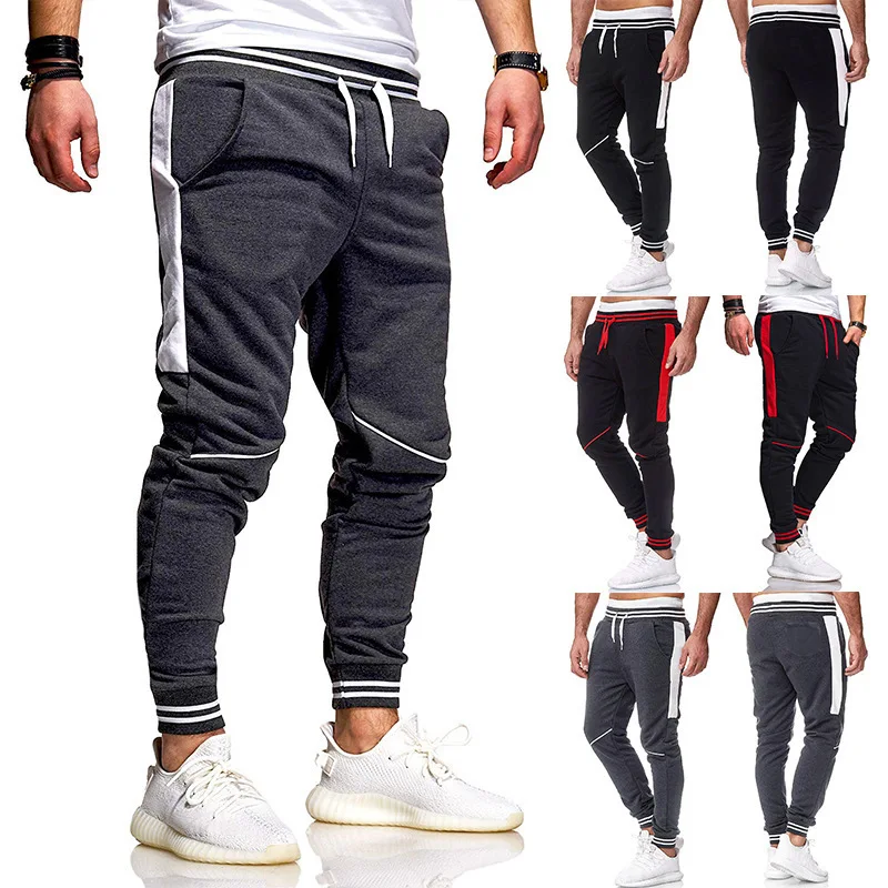 Men's Casual Sweatpants Solid Color Patchwork Stripe Elastic Waist Drawstring Jogging Fitness Pants Spring Autumn Loose Trousers
Men's Casual Sweatpants Solid Color Patchwork Stripe Elastic Waist Drawstring Jogging Fitness Pants Spring Autumn Loose Trousers